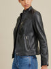 Image of Snap Tab Collar Leather Jacket