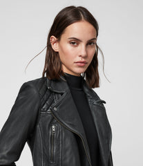 CARGO LEATHER BIKER JACKET For Womens