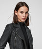 Image of CARGO LEATHER BIKER JACKET For Womens