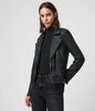 Image of CARGO LEATHER BIKER JACKET For Womens