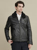 Image of Daniel Faux Fur Collar Mens Leather Jacket