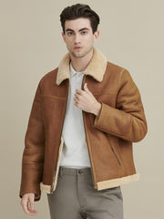 Kevin Sherpa Shearling Zip Front Jacket