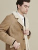 Image of Real Shearling Three Button Marlboro Coat