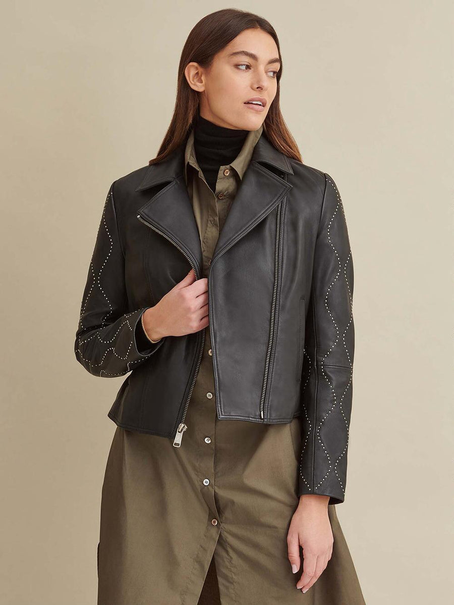 Roxy Studded Womens Leather Jacket