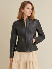 Julia Leather Scuba Jacket