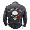 Image of Black Dangerous Biker Leather Motorcycle Jacket Mens
