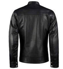 Black and Red Slim fit Stylish Mens leather jacket