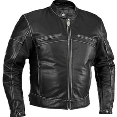 Black Biker Leather Motorcycle jacket For Men