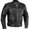 Image of Black Biker Leather Motorcycle jacket For Men